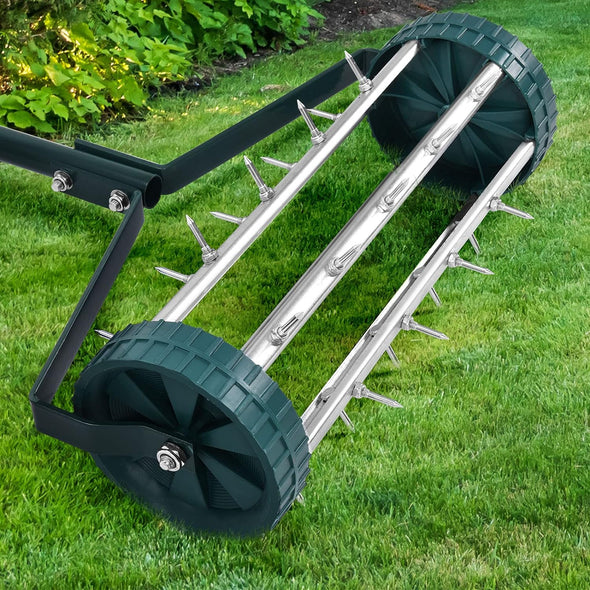 Rolling Lawn Aerator with 1.2-Inch Spikes for Healthy Lawn Care