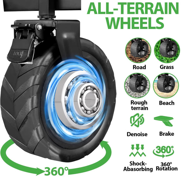 Portable Foldable Wagon Cart, Heavy Duty, All-Terrain, Easy Storage