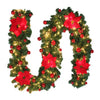 9 Ft Pre - Lit Indoor Outdoor Christmas Garland with LED Lights - Aroflit