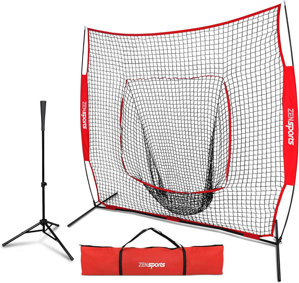 Baseball Softball Practice Net with Strike Zone, Durable, Portable