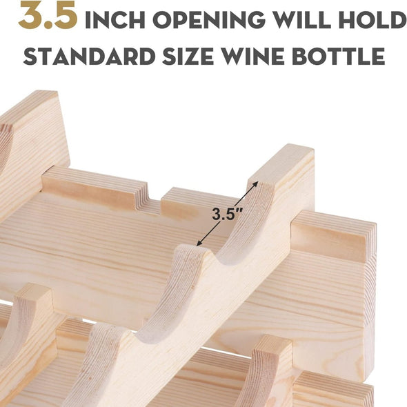 96 - Bottle Stackable Modular Wine Rack, Durable, Easy to Assemble - Aroflit