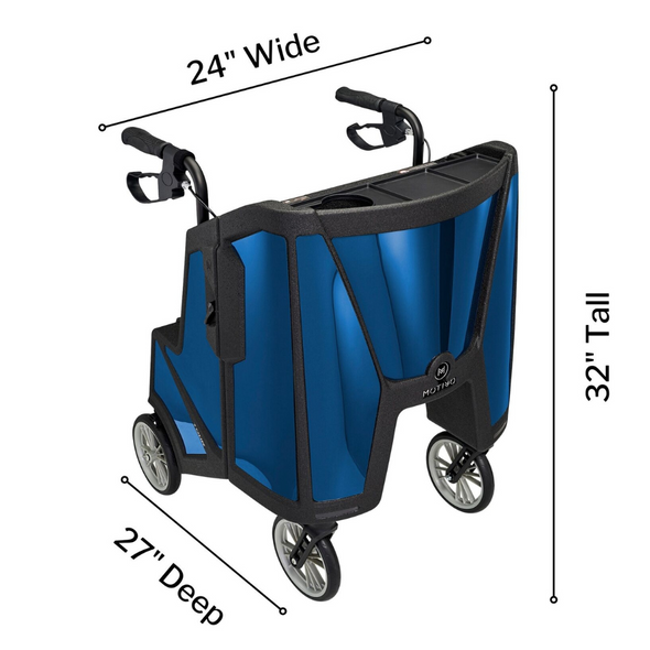 Heavy Duty 4 Wheel Elderly Mobility Walker Rollator With Seat