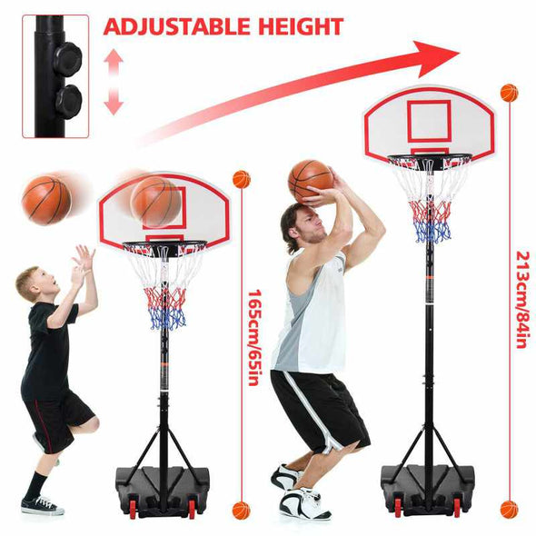 Adjustable Portable Basketball Hoop Stand and Net