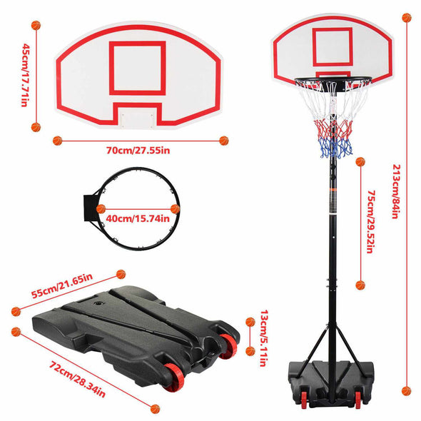 Adjustable Portable Basketball Hoop Stand and Net