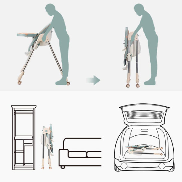 Adjustable and Foldable Baby High Chair