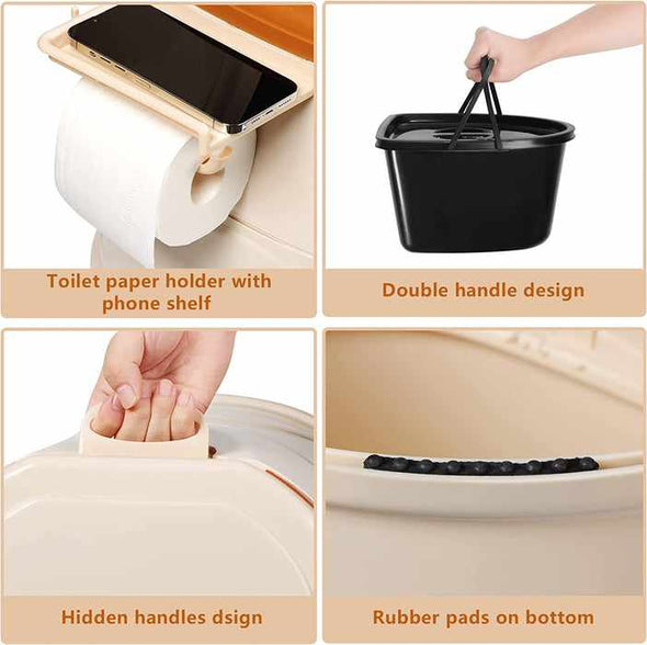 Adults Camping Travel Portable Commode Composting Toilet (5L)-Aroflit