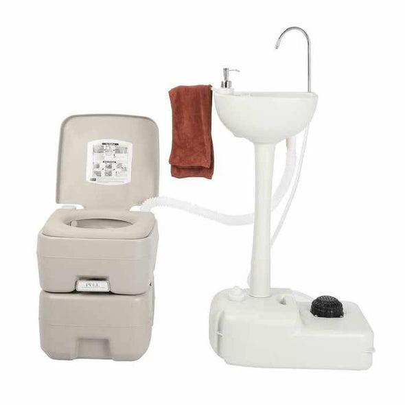 Adults Camping Travel Portable Composting Toilet w/ Sink-Aroflit