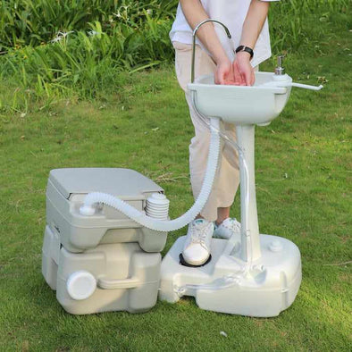 Adults Camping Travel Portable Composting Toilet w/ Sink-Aroflit