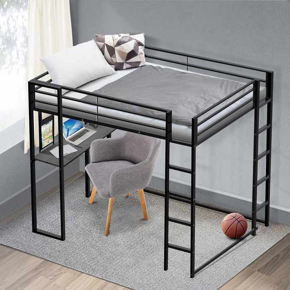 Adults Full Size Loft Bed With Desk Underneath-Aroflit