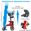 Adults Lightweight Rollator Four Wheeled Upright Walker Seat-Aroflit