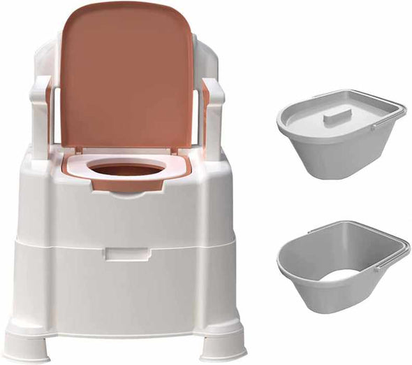 Adults Portable Bedside Toilet Commode Potty Chair-Aroflit