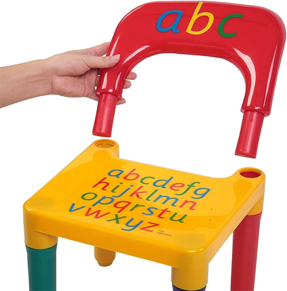 Alphabet Kids Plastic Table and One Chair Set