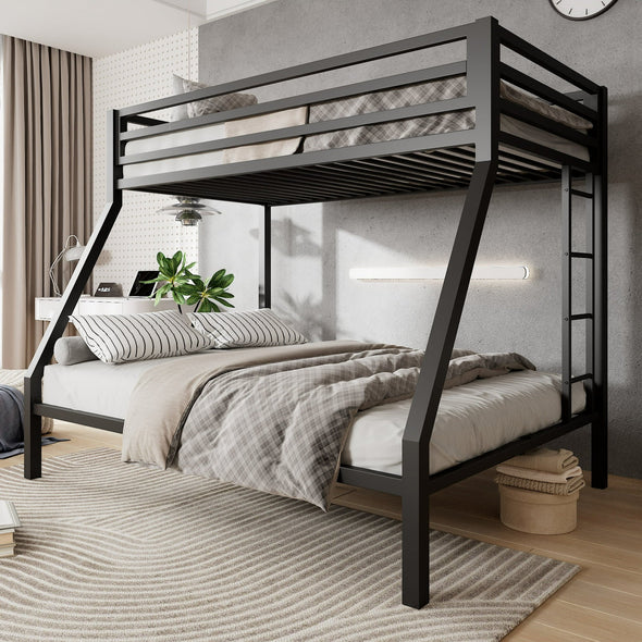 Twin Over Full Metal Bunk Bed with Removable Ladder – Space-Saving Design