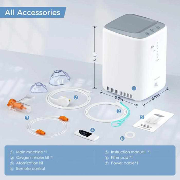 Aroflit 2023 Adjustable 1-7L/Min Portable Home Oxygen Concentrator-Aroflit