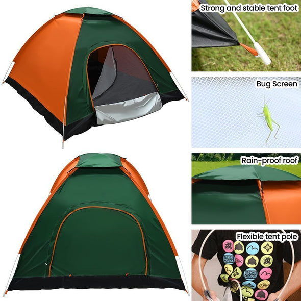 Automatic Instant Pop Up Tent 3-4 Man Double Door Camping Tent