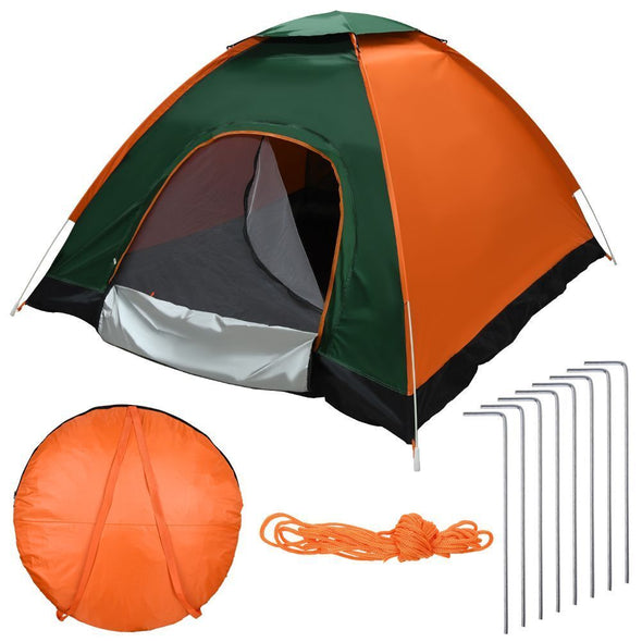 Automatic Instant Pop Up Tent 3-4 Man Double Door Camping Tent