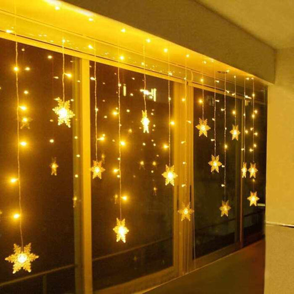 BLONKY™ LED Christmas Curtain Snowflake String Lights