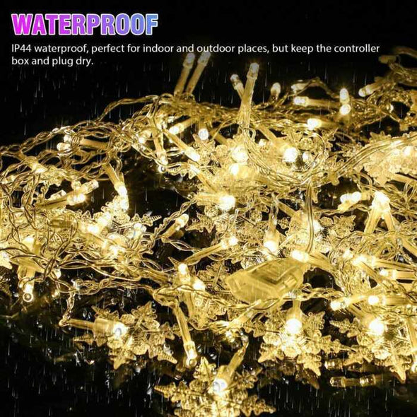 BLONKY™ LED Christmas Curtain Snowflake String Lights