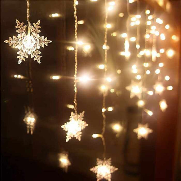 BLONKY™ LED Christmas Curtain Snowflake String Lights