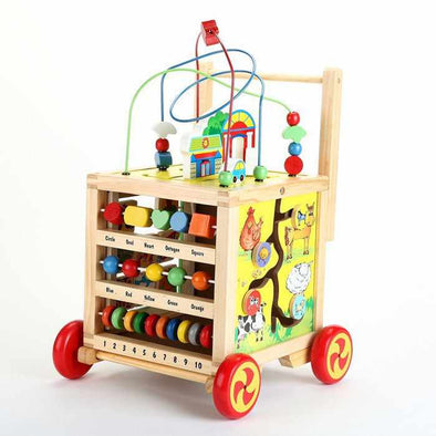 Baby Infant Wooden Toy Push Activity Walker-Aroflit