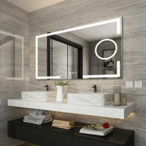 Bathroom Backlit Magnifying Vanity Mirror With LED Lights-Aroflit