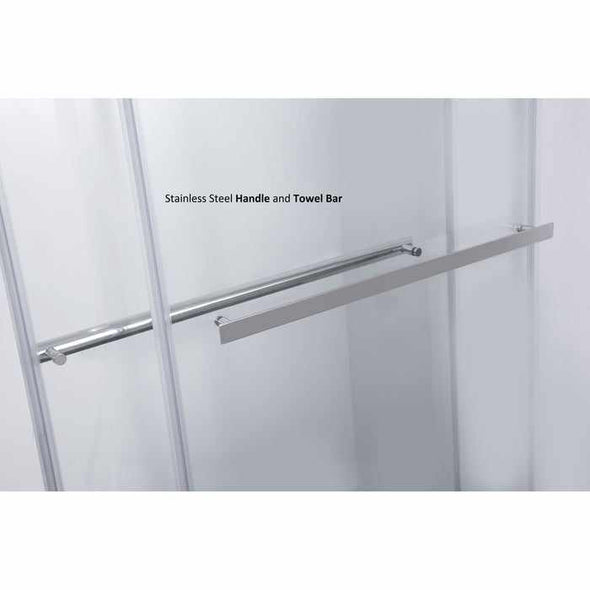 Bathroom Frameless Sliding Shower Glass Door-Aroflit