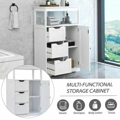 Bathroom Free Standing Floor Storage Cabinet-Aroflit