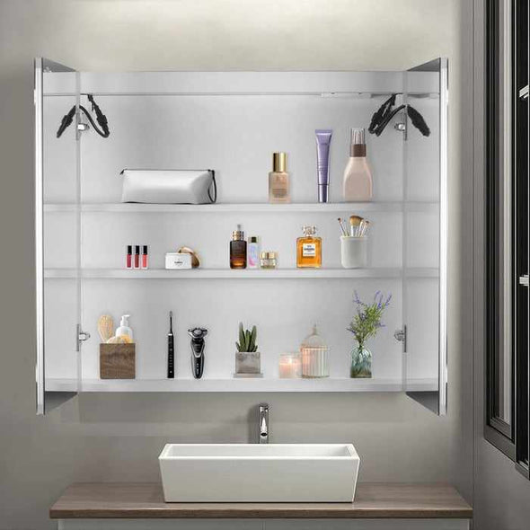 Bathroom Recess Lighted Mirror Medicine Cabinet-Aroflit