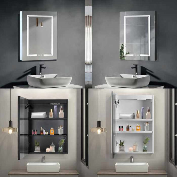 Bathroom Recess Lighted Mirror Medicine Cabinet-Aroflit