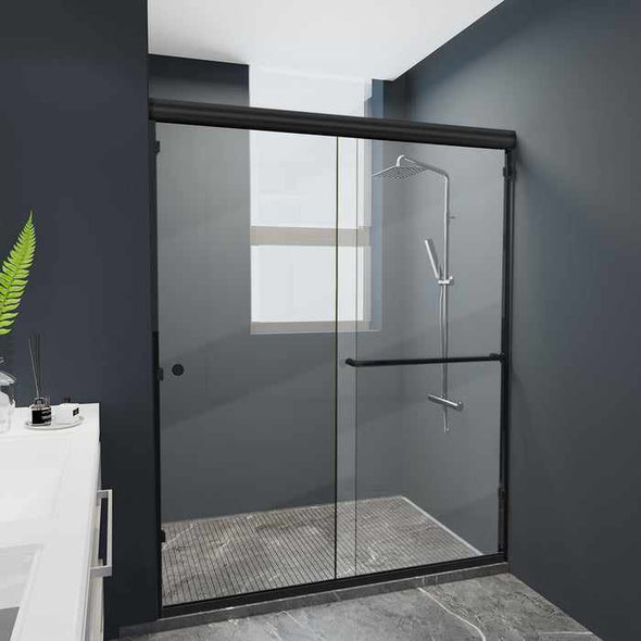 Bathroom Semi Frameless Sliding Shower Glass Door-Aroflit