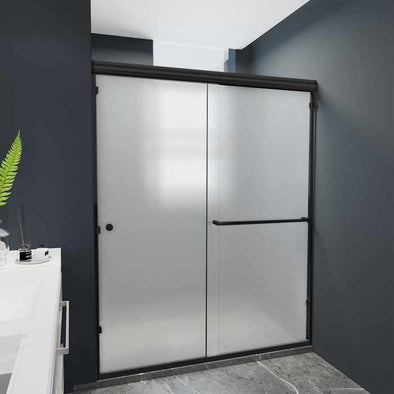 Bathroom Semi Frameless Sliding Shower Glass Door-Aroflit