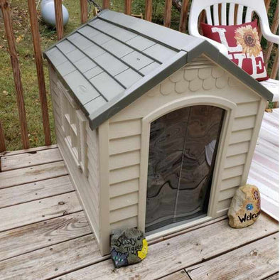 Beige Large Outdoor Insulated Dog House-Aroflit