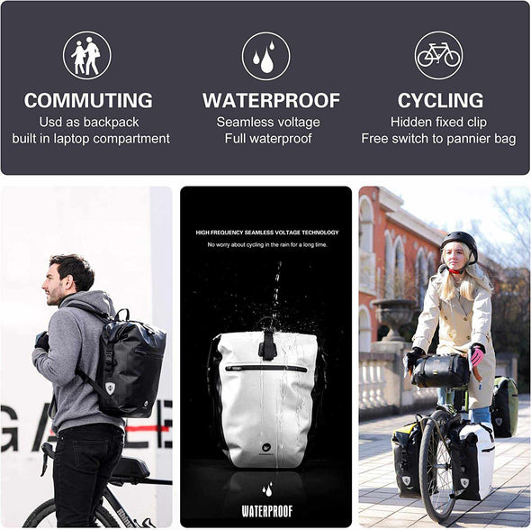 Bicycle Waterproof Pannier 20L Back seat Bag