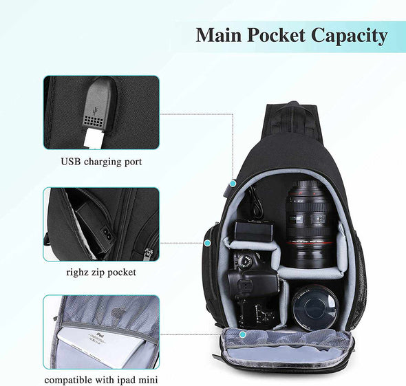 Camera Shoulder Bag Waterproof Camera Lens Organizer