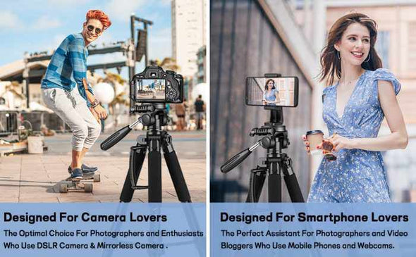 Camera Tripod for Canon Nikon, Camera Stand with Detachable 3-way Swivel