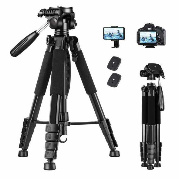 Camera Tripod for Canon Nikon, Camera Stand with Detachable 3-way Swivel