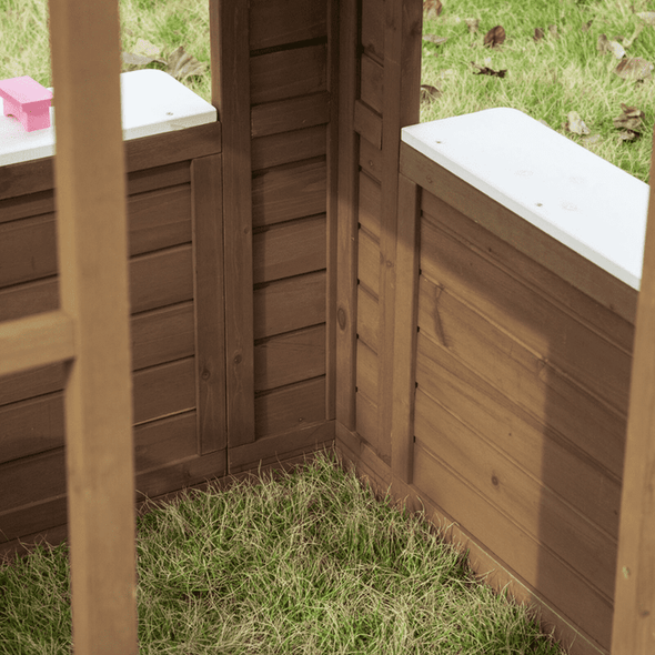 Children's Outdoor Backyard Wooden Toy Playhouse-Aroflit
