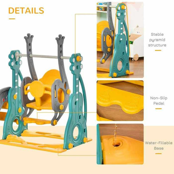 Children's Small Plastic Backyard Playground Swing Slide Set-Aroflit