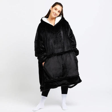 CoHoodie™ Oversized Black Hoodie Blanket