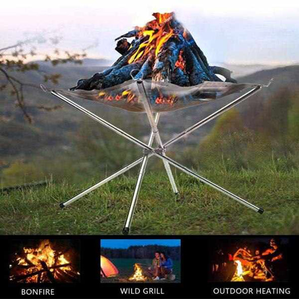 Collapsing Steel Fire Pit Mesh – 5kg Load Bearing – Stainless Frame