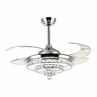 Crystal Chandelier Ceiling Fan Light Combo-Aroflit