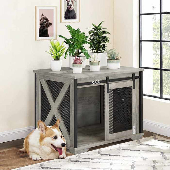 Dog Kennel Crate End Table Furniture-Aroflit