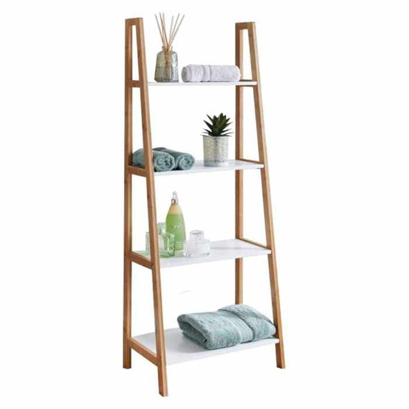 ELANE™ 4 Tier Ladder Bamboo Storage Shelving Unit