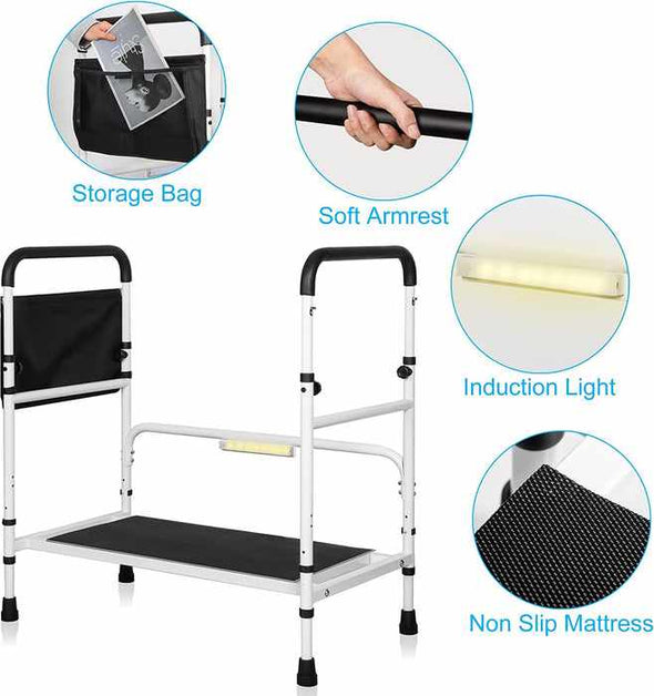 Elderly Adults High Bedside Step Stool With Handles-Aroflit