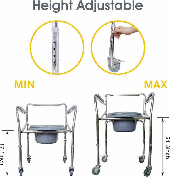 Elderly Toilet Seat Riser Wheelchair With Handles-Aroflit