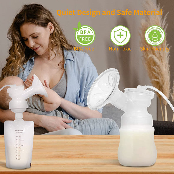 Electric BreastPump Rechargeable & Portable with Breastmilk Storage Bags