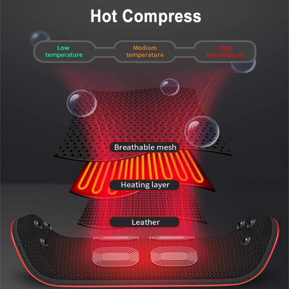 Electric Waist Lumbar Massager with Smart Traction Hot Compress