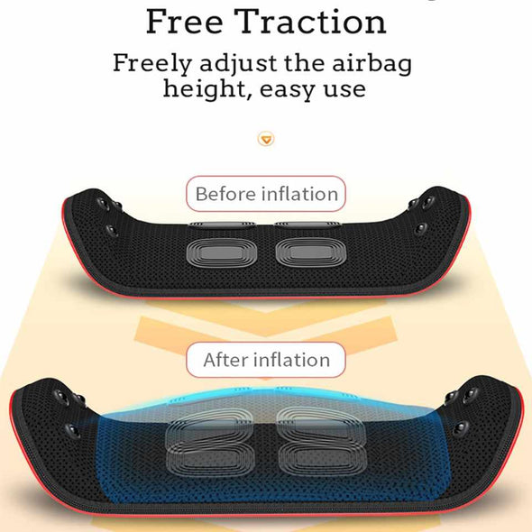 Electric Waist Lumbar Massager with Smart Traction Hot Compress