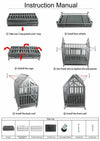 Extra-Large Heavy Duty Collapsible Metal Dog Crate Cage-Aroflit