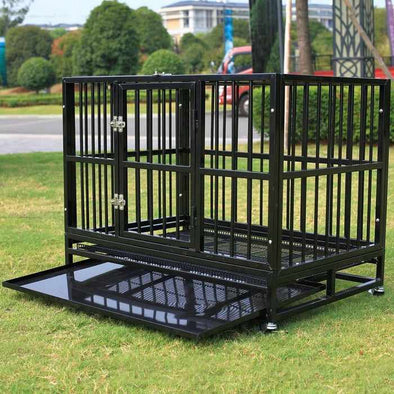 Extra-Large Heavy Duty Collapsible Metal Dog Crate Cage-Aroflit